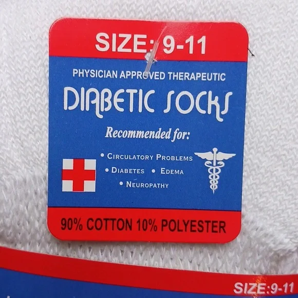 Diabetic Socks Loose Fit Top - White - Picture 5 of 5